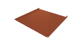 Фальц двойной стоячий Line Grand Line 0,5 Satin с пленкой на замках RAL 8004 терракота