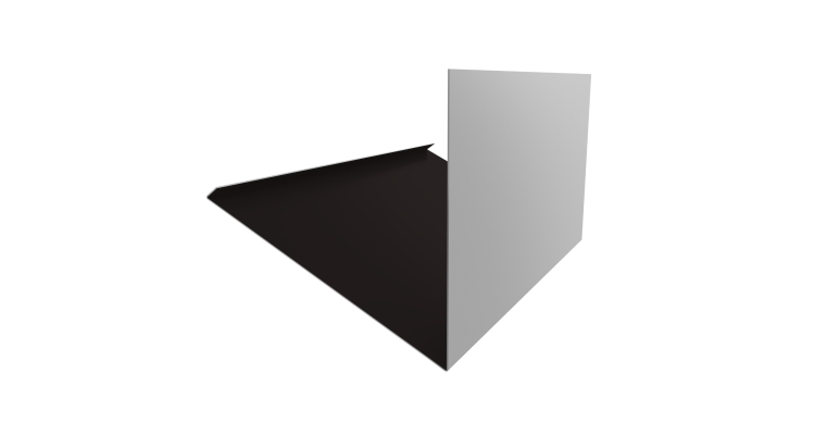 Планка примыкание верхнее к трубе фальц 0,45 PE с пленкой RAL 9005 черный (3м)