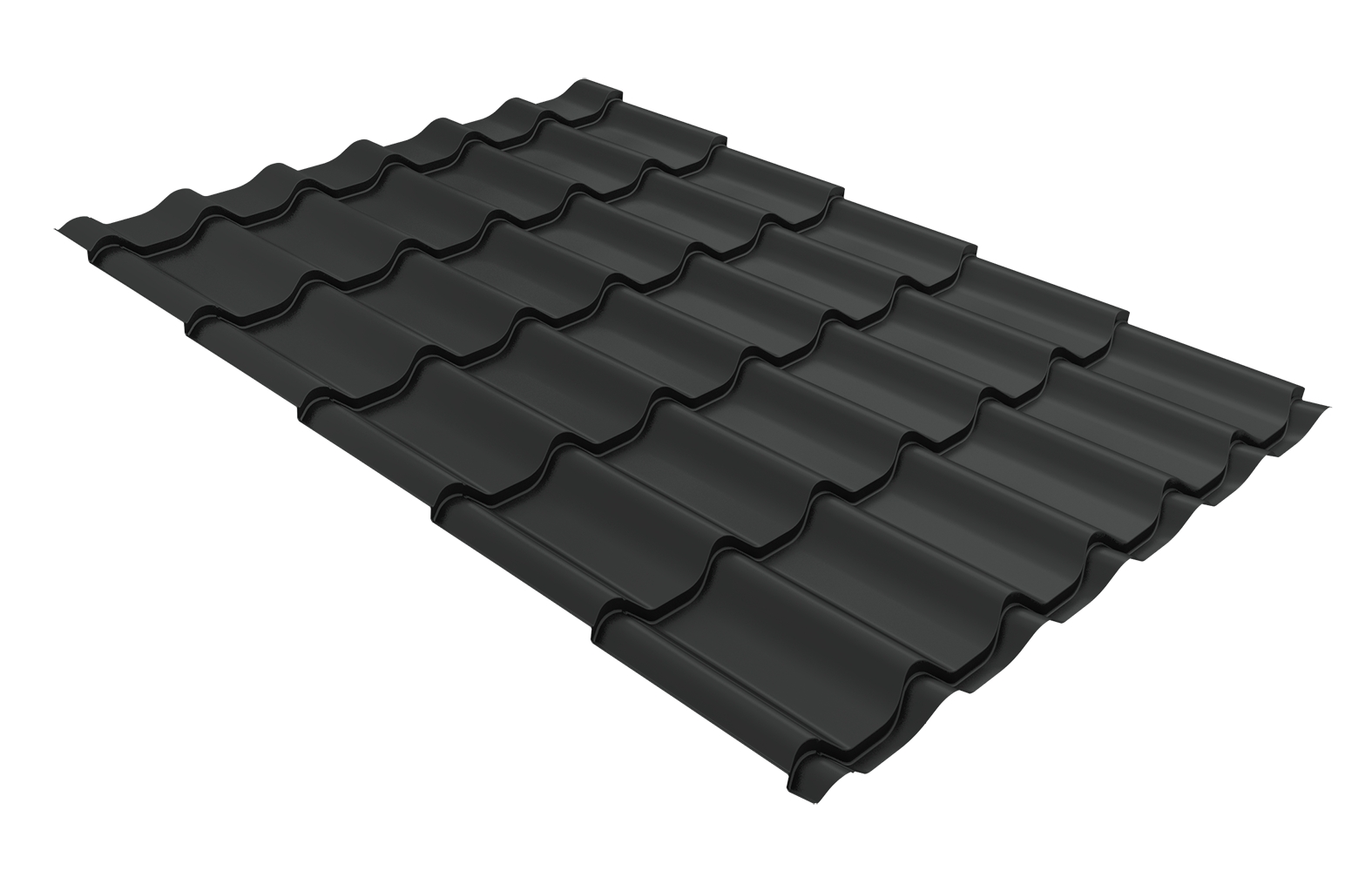Металлочерепица классик GL 0,5 покрытие Rooftop Бархат RAL 7016 антрацитово-серый