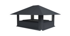 Дымник на трубу 520х390мм 0.45 Drap TX с пленкой RAL 7024 мокрый асфальт