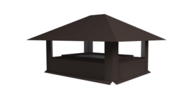 Дымник на трубу 520х390мм 0,45 Drap с пленкой RR 32 темно-коричневый