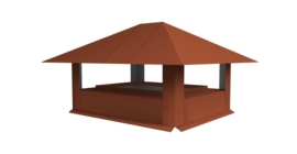 Дымник на трубу 520х390мм 0,45 PE с пленкой RAL 8004 терракота