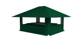 Дымник на трубу 520х390мм 0.5 Satin с пленкой RAL 6005 зеленый мох