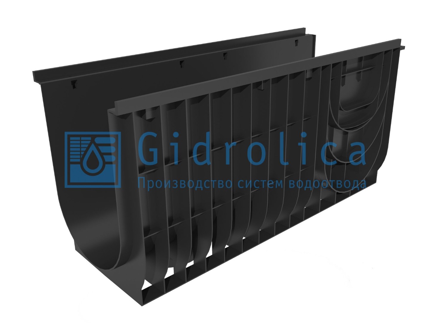 Лоток водоотводный Gidrolica Pro ЛВ-30.38.48 - пластиковый, арт. 834pro