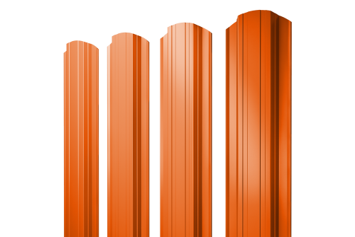 Штакетник Прямоугольный фигурный 0,45 PE RAL 2004 оранжевый