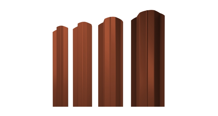 Штакетник М-образный В фигурный 0,45 PE RAL 8004 терракота