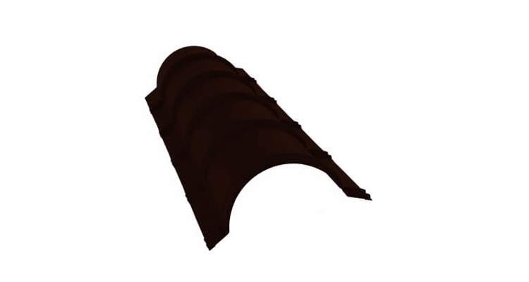 Планка конька полукруглого 0,45 PE RR 32 темно-коричневый (1,97м)