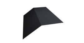 Планка конька плоского 190х190 0,45 Drap TwinColor RAL 7024 мокрый асфальт (3м)