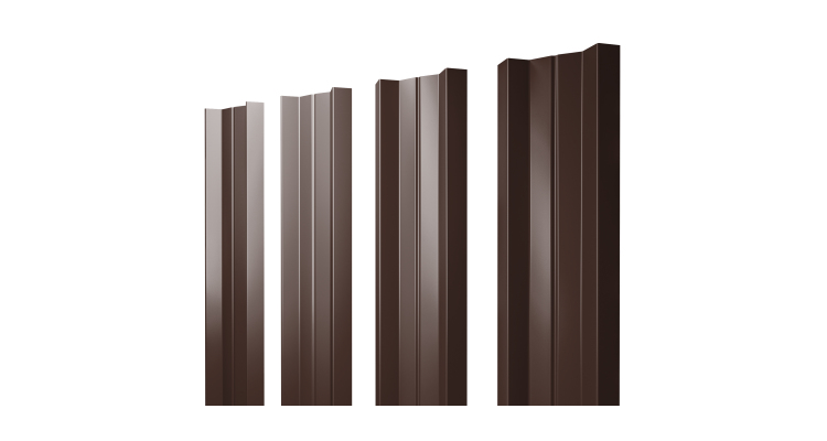 Штакетник М-образный А с прямым резом 0.45 Drap TR RAL 8017 шоколад