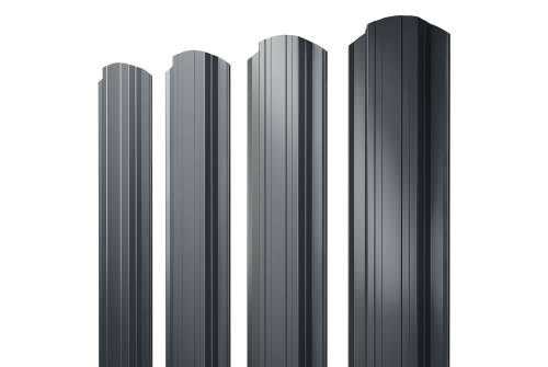 Штакетник Прямоугольный фигурный 0,5 Satin RAL 7016 антрацитово-серый