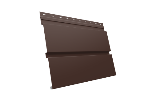 Софит металлический Квадро Брус без перфорации 0,45 Drap TR с пленкой RAL 8017 шоколад