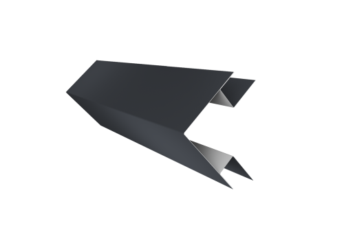 Планка угла внешнего сложного Экобрус Grand Line 0,5 Drap TX RAL 7024 мокрый асфальт (2м)