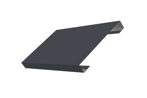 Ламель лицевая 150 забора жалюзи Texas стартовая/финишная для калиток и ворот 0.45 Drap TX RAL 7024 мокрый асфальт