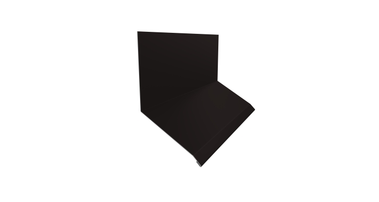 Планка примыкание верхнее к стене фальц Grand Line 150х130х20 0,45 Drap RAL 9005 черный (3м)