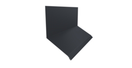 Планка примыкание верхнее к стене фальц Grand Line 150х130х20 0,5 Drap RAL 7024 мокрый асфальт (3м)