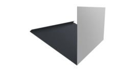 Планка примыкание верхнее к трубе фальц Grand Line 0,5 Satin с пленкой RAL 7024 мокрый асфальт (3м)