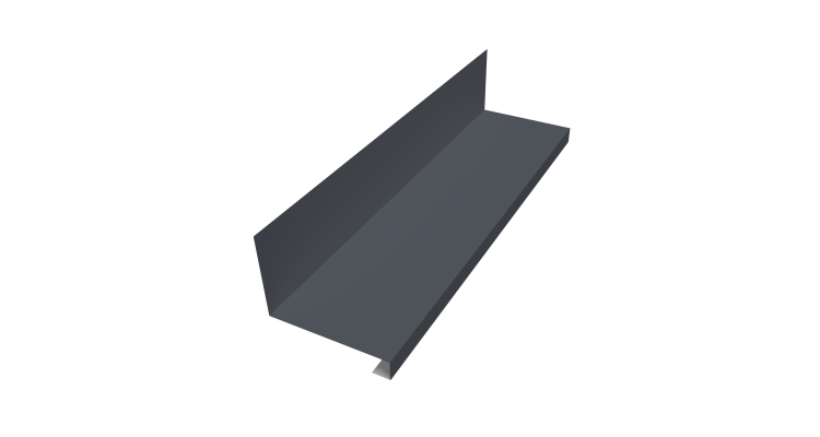 Планка примыкание нижнее к трубе фальц 0,45 Drap TX RAL 7024 мокрый асфальт (2м)