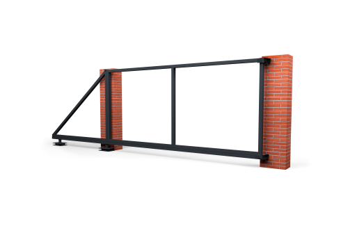 Ворота откатные Жалюзи Texas 2,0х4,5 RAL 7024 без заполнения (ламель 150 мм) крепление к столбу